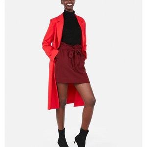 Express Red Paper Bag Waist Skirt